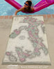 Italy Vintage Map - Maritime Tribes USATowel