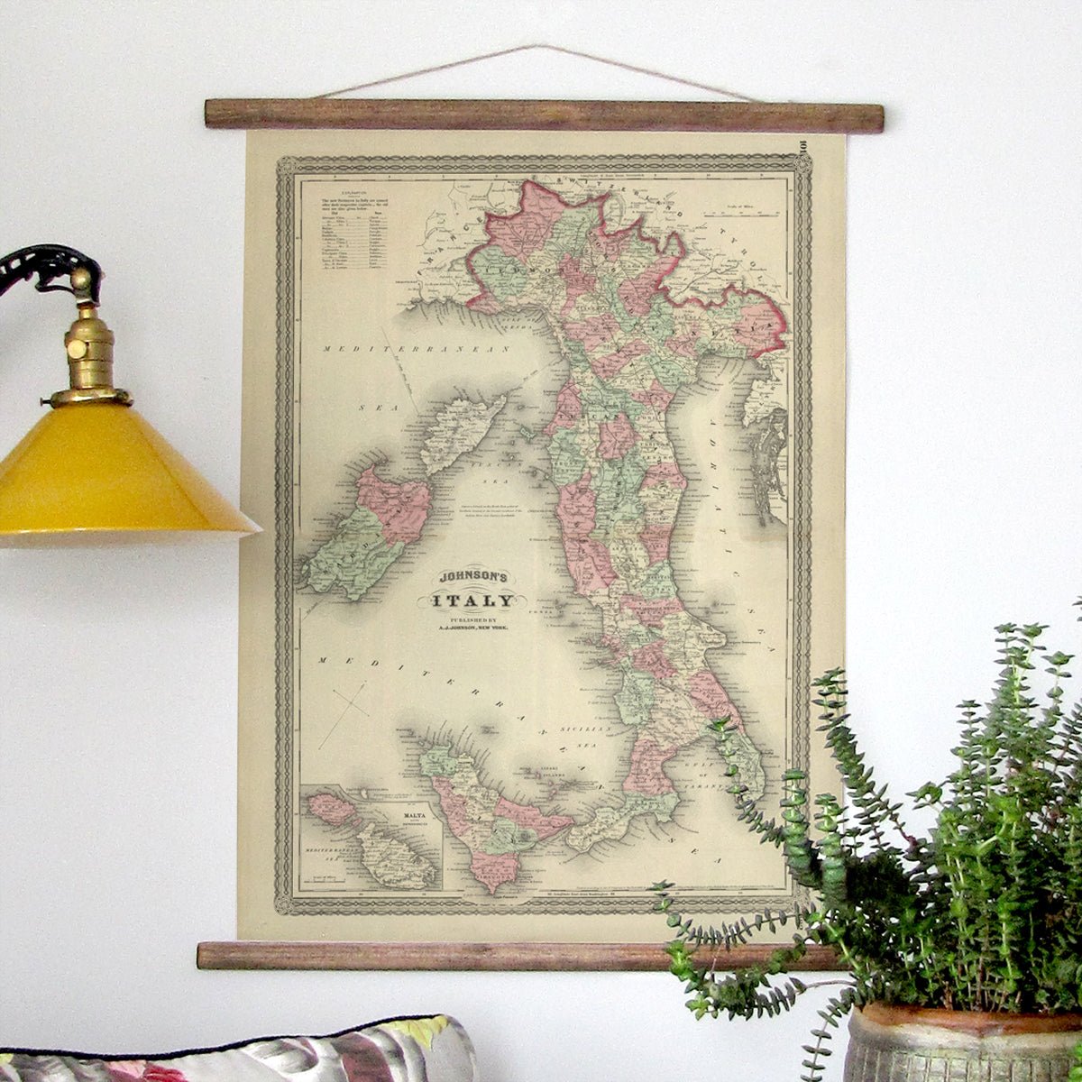 Italy Vintage Map Scroll - Maritime Tribes USAScroll