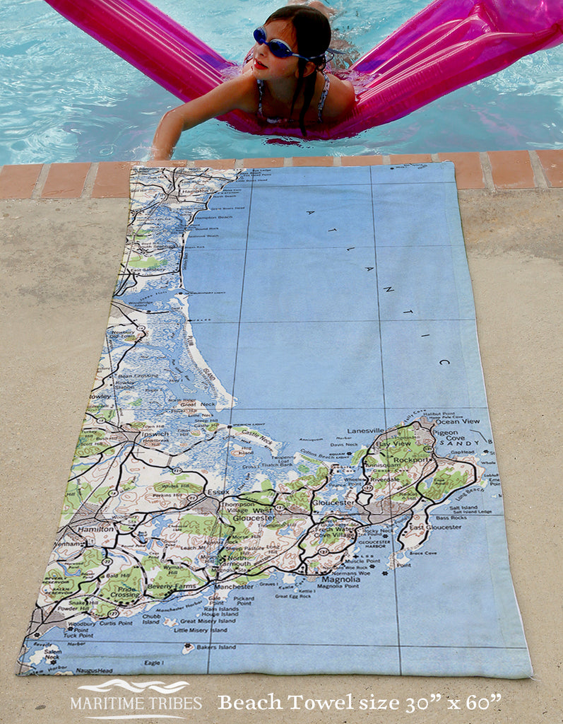 Gloucester, Cape Ann, MA vintage Topo Map