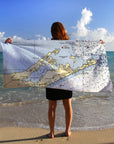 Jamesport NY Nautical Chart Quick Dry Towel - Maritime Tribes USATowel
