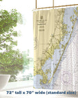 Jersey Shore Vintage Nautical Chart Shower Curtain - Maritime Tribes USAShower Curtain