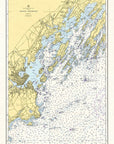 Casco Bay w/ Chebeague Island, ME Nautical Chart Scroll