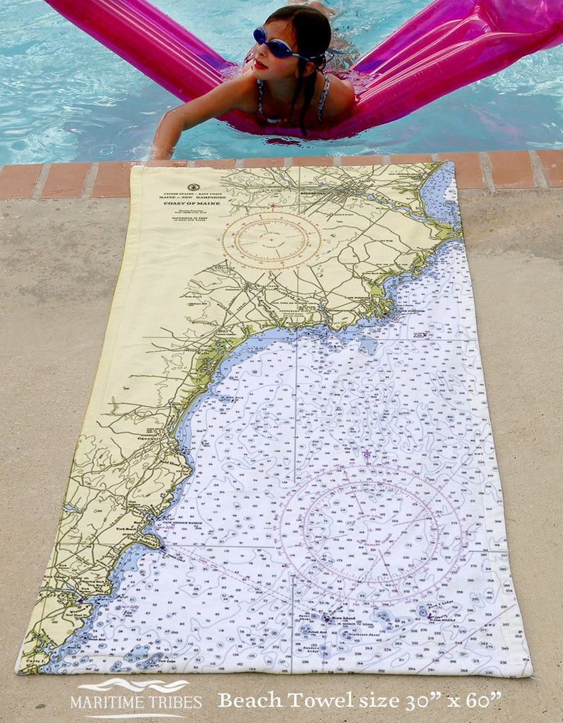 Kennebunkport, ME to Ogunquit, ME Nautical Chart - Maritime Tribes USATowel