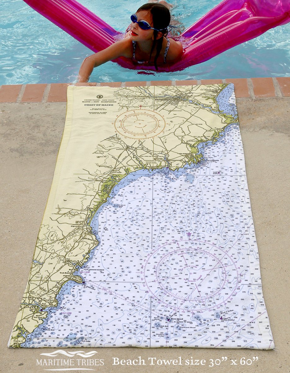Kennebunkport, ME to Ogunquit, ME Nautical Chart - Maritime Tribes USATowel
