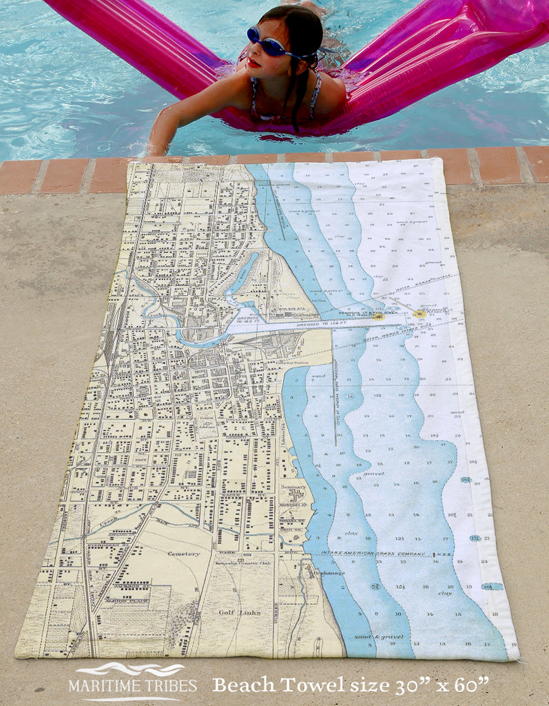Kenosha Harbor Vintage Nautical Chart, c.1921