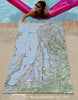 Kewadin MI Topo Map Quick Dry Towel - Maritime Tribes USATowel