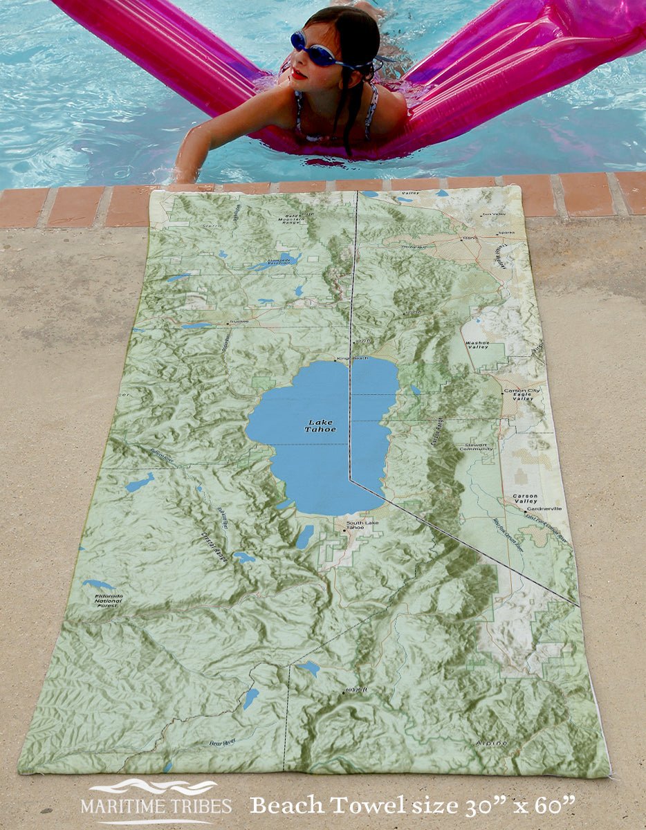 Lake Tahoe Charted Territory Quick Dry Towel - Maritime Tribes USATowel