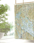 Lake Winnipesaukee, NH Topo Map Shower Curtain - Maritime Tribes USAShower Curtain