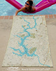 Lake Wylie NC Modern Wave Quick Dry Towel - Maritime Tribes USATowel