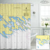 Les Cheneaux Islands, MI Nautical Chart Shower Curtain - Maritime Tribes USAShower Curtain