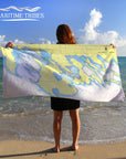 Les Cheneaux Nautical Chart TOWEL Quick Dry Towel - Maritime Tribes USATowel