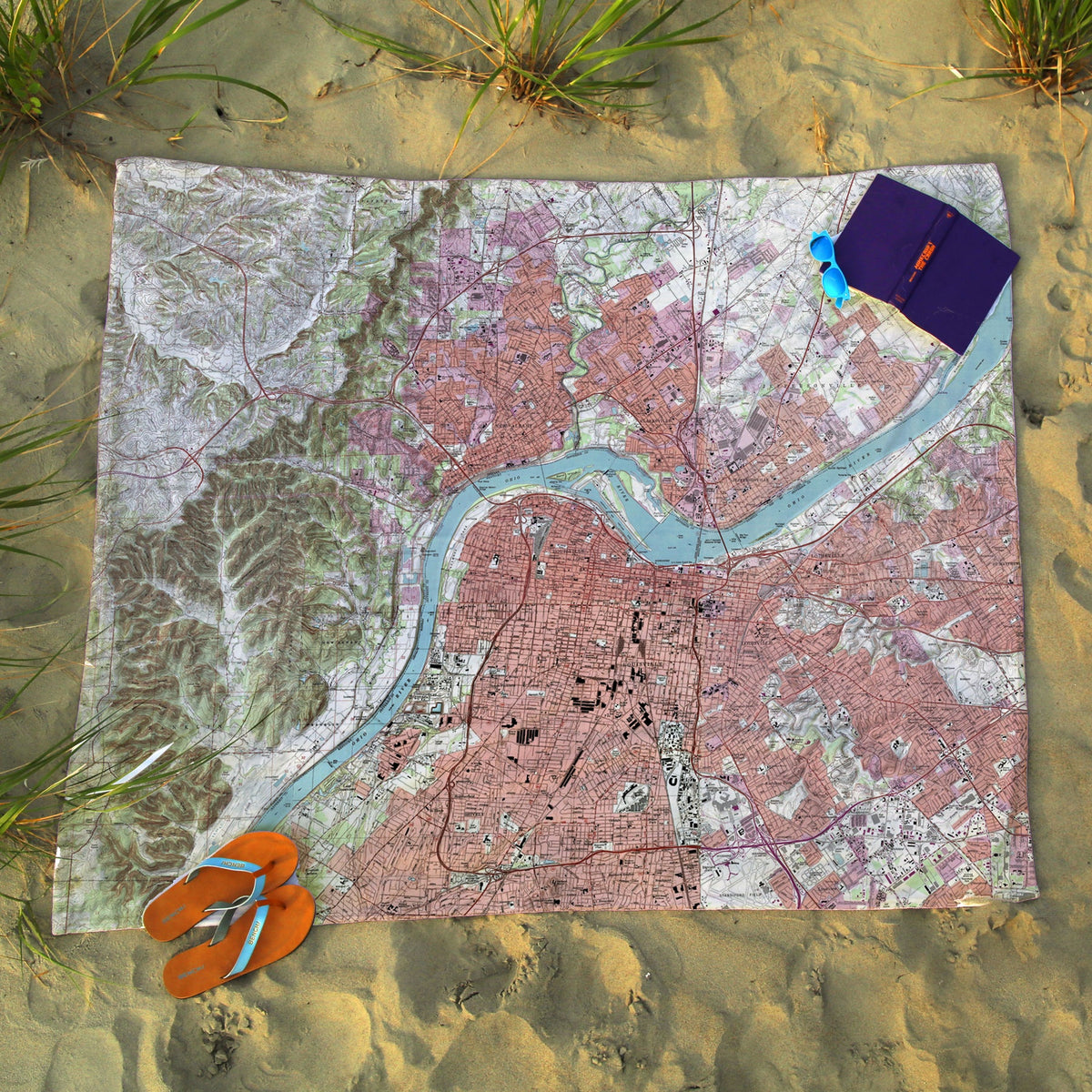 Louisville, KY TOPO map Blanket - Maritime Tribes USABlanket