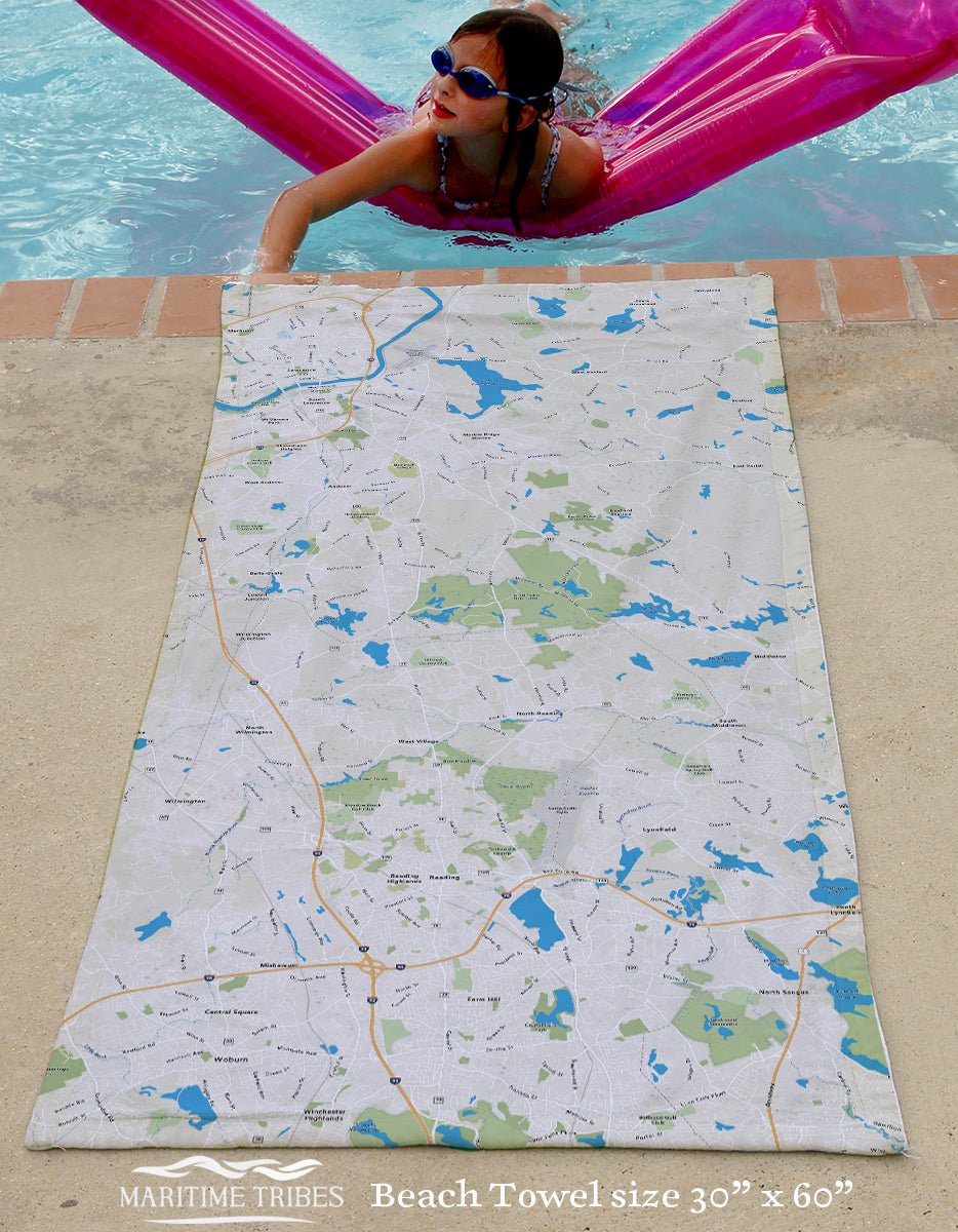 Lynnfield MA Hometown Map - Maritime Tribes USATowel