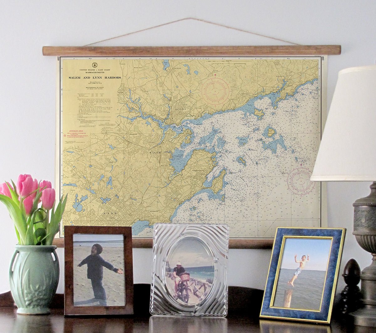 Marblehead to Manchester-by-the-Sea Chart Canvas Wall Scroll - Maritime Tribes USAScroll