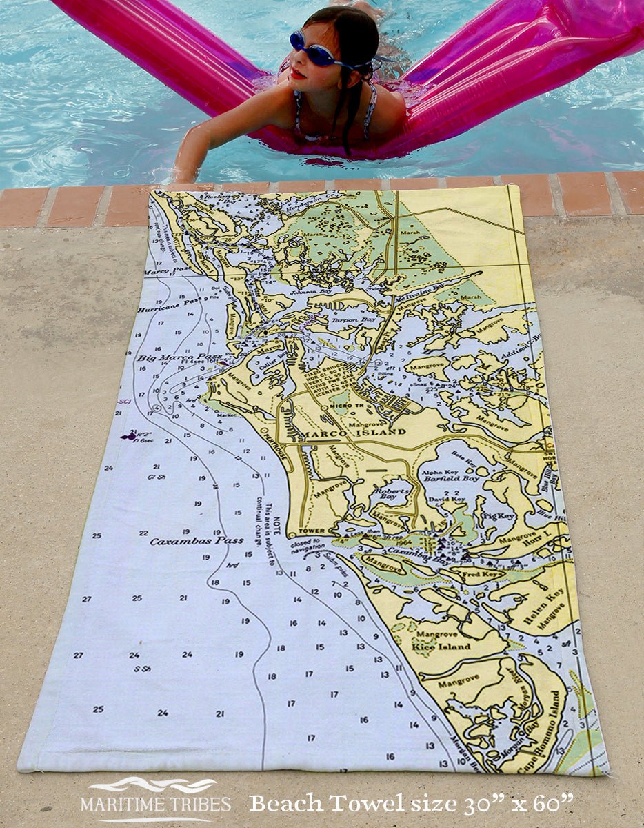 Marco Island, FL Chart - Maritime Tribes USATowel