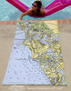 Marco Island, FL Chart Quick Dry Towel - Maritime Tribes USATowel