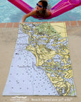 Marco Island, FL Chart Quick Dry Towel - Maritime Tribes USATowel