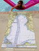 Mobile Bay, AL Nautical Chart Quick Dry Towel - Maritime Tribes USATowel