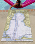 Mobile Bay, AL Nautical Chart Quick Dry Towel - Maritime Tribes USATowel
