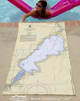 Mullett Lake Nautical Chart Quick Dry Towel - Maritime Tribes USATowel