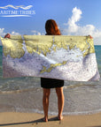 Mystic - Fishers Island Sound Nautical Chart Quick Dry Towel - Maritime Tribes USATowel