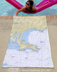 Nahant Nautical Chart Quick Dry Towel - Maritime Tribes USATowel