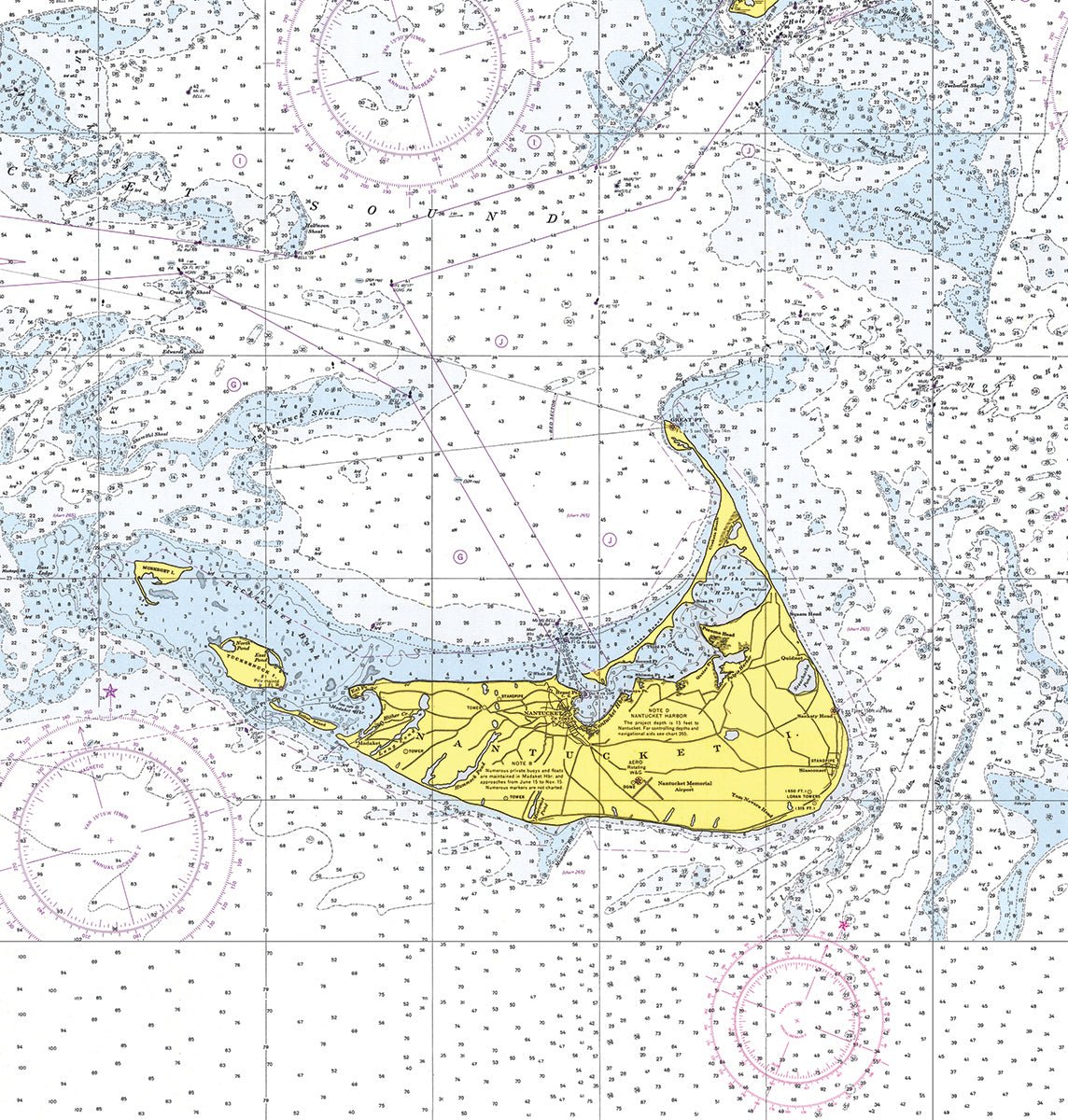 Nantucket Chart Shower Curtain - Maritime Tribes USAShower Curtain