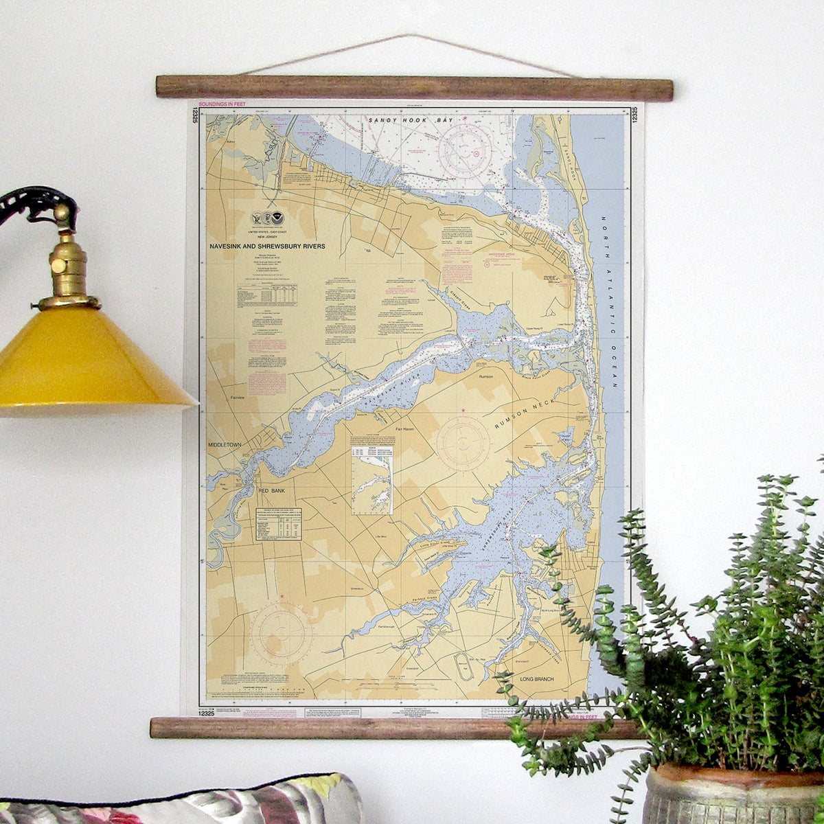 Navesink and Shrewsbury Rivers NJ Nautical Chart Scroll - Maritime Tribes USAScroll