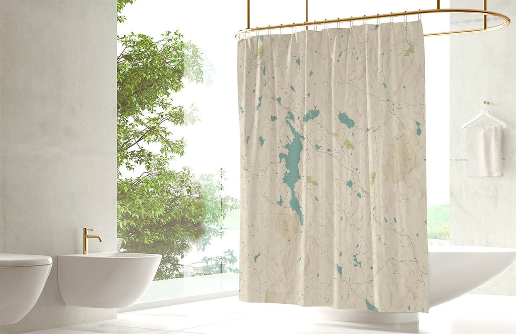 New London Sea Glass Map Shower Curtain - Maritime Tribes USAShower Curtain