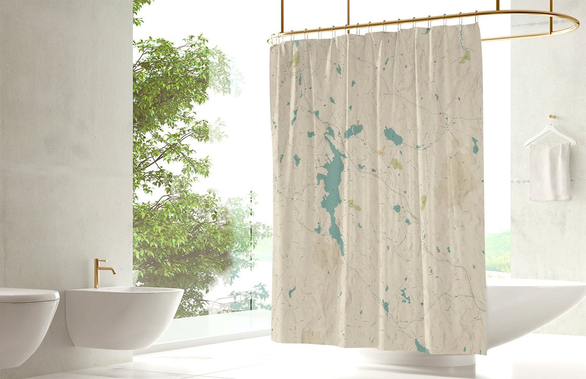 New London Sea Glass Map Shower Curtain - Maritime Tribes USAShower Curtain