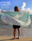 New Orleans, LA Sea Glass map Quick Dry Towel - Maritime Tribes USATowel