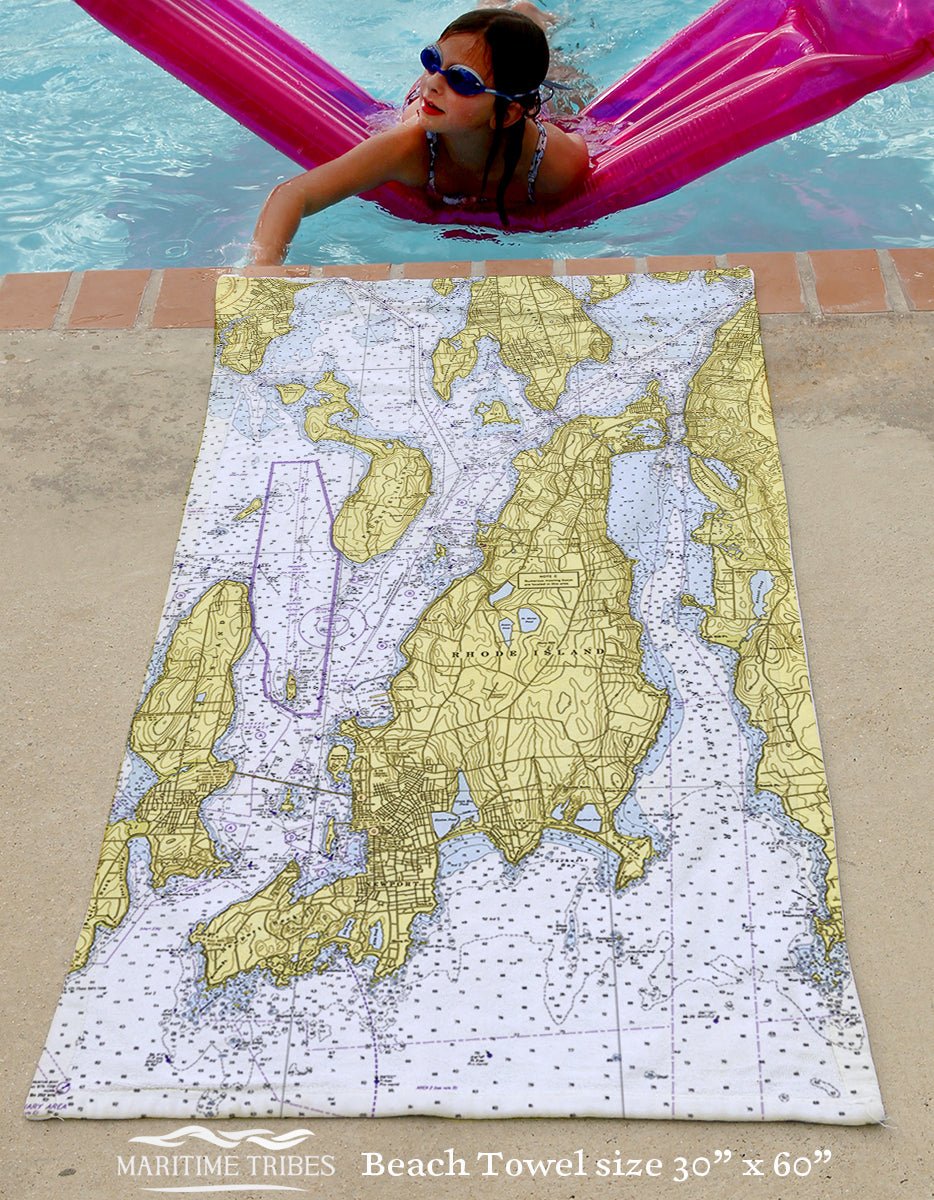 Newport, RI - Aquidneck Island, Vintage 1952 - Maritime Tribes USATowel