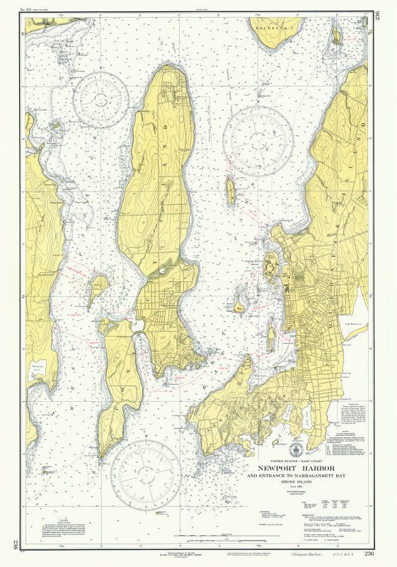 Newport, RI Harbor Chart Scroll - Maritime Tribes USAScroll