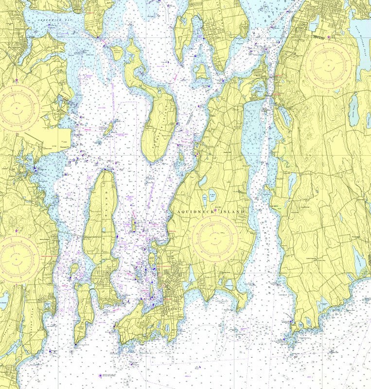Newport, RI / Narragansett Bay - Chart Shower Curtain - Maritime Tribes USAShower Curtain