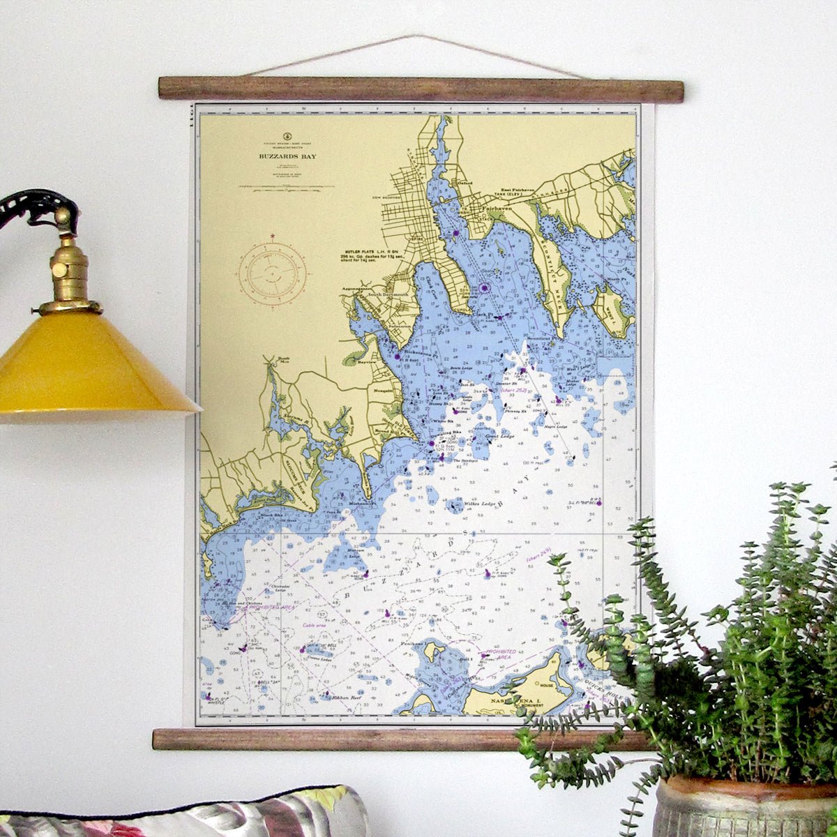 Padanaram Harbor, MA Buzzards Bay Vintage Nautical Chart Scroll - Maritime Tribes USAScroll