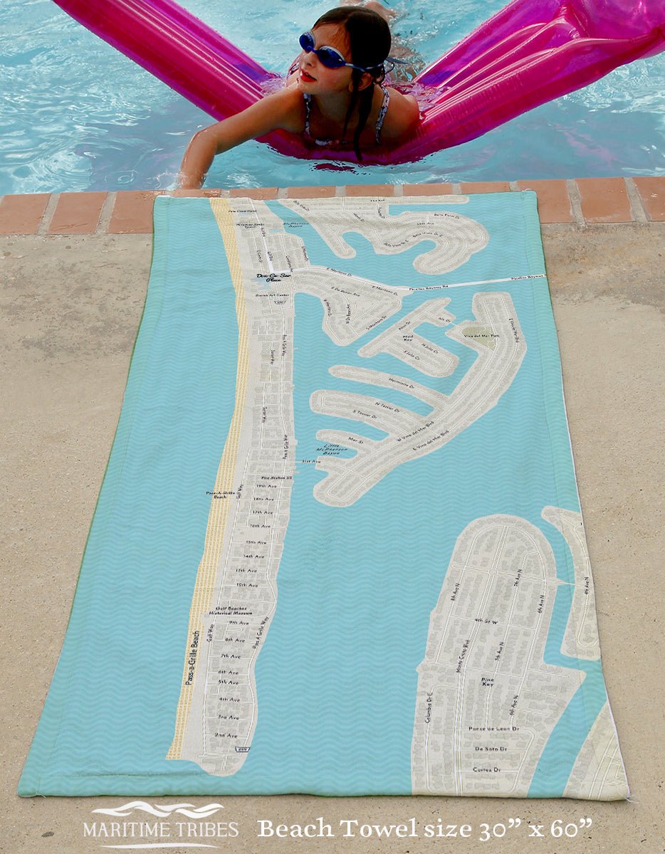 Pass-A-Grille Modern Wave Florida Quick Dry Towel - Maritime Tribes USATowel