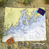 Penobscot Bay, Belfast, ME.. Nautical Chart Blanket - Maritime Tribes USABlanket