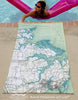 Poquoson, VA Antique Style Map Quick Dry Towel - Maritime Tribes USATowel
