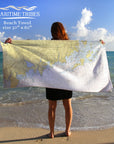 Rowayton, CT Nautical Chart Quick Dry Towel - Maritime Tribes USATowel
