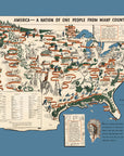 USA Immigration Map Scroll