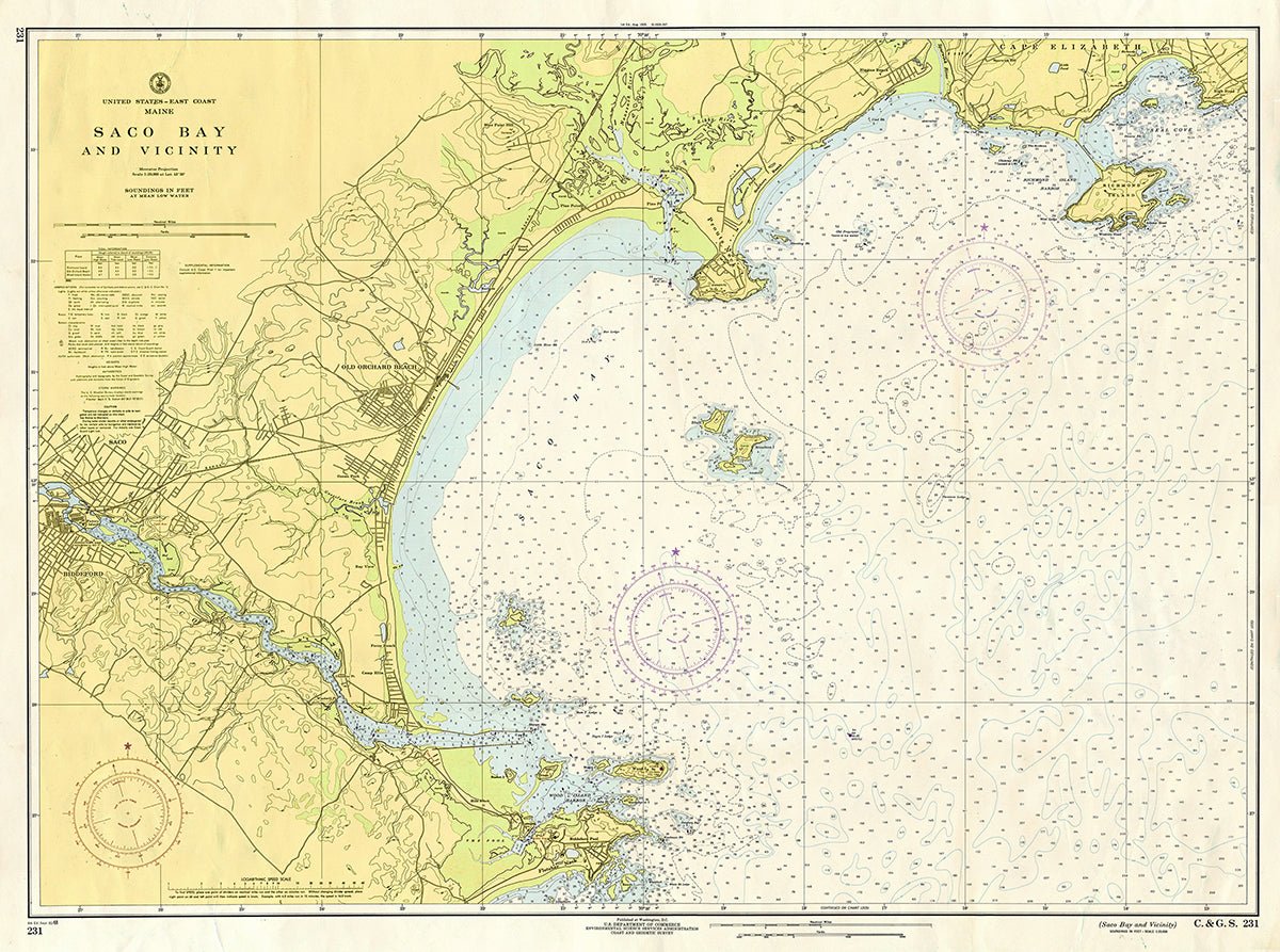 Saco Bay &amp; Vacinity Chart Scroll - Maritime Tribes USAScroll