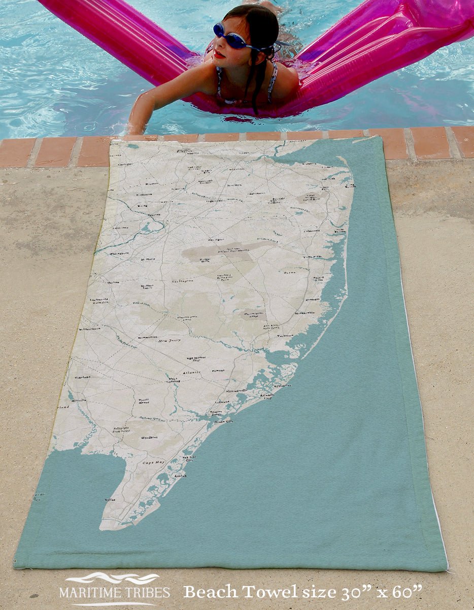 Sandy Hook to Cape May Sea Glass Quick Dry Towel - Maritime Tribes USATowel