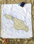 Santa Catalina Island CA Nautical Chart Blanket - Maritime Tribes USABlanket