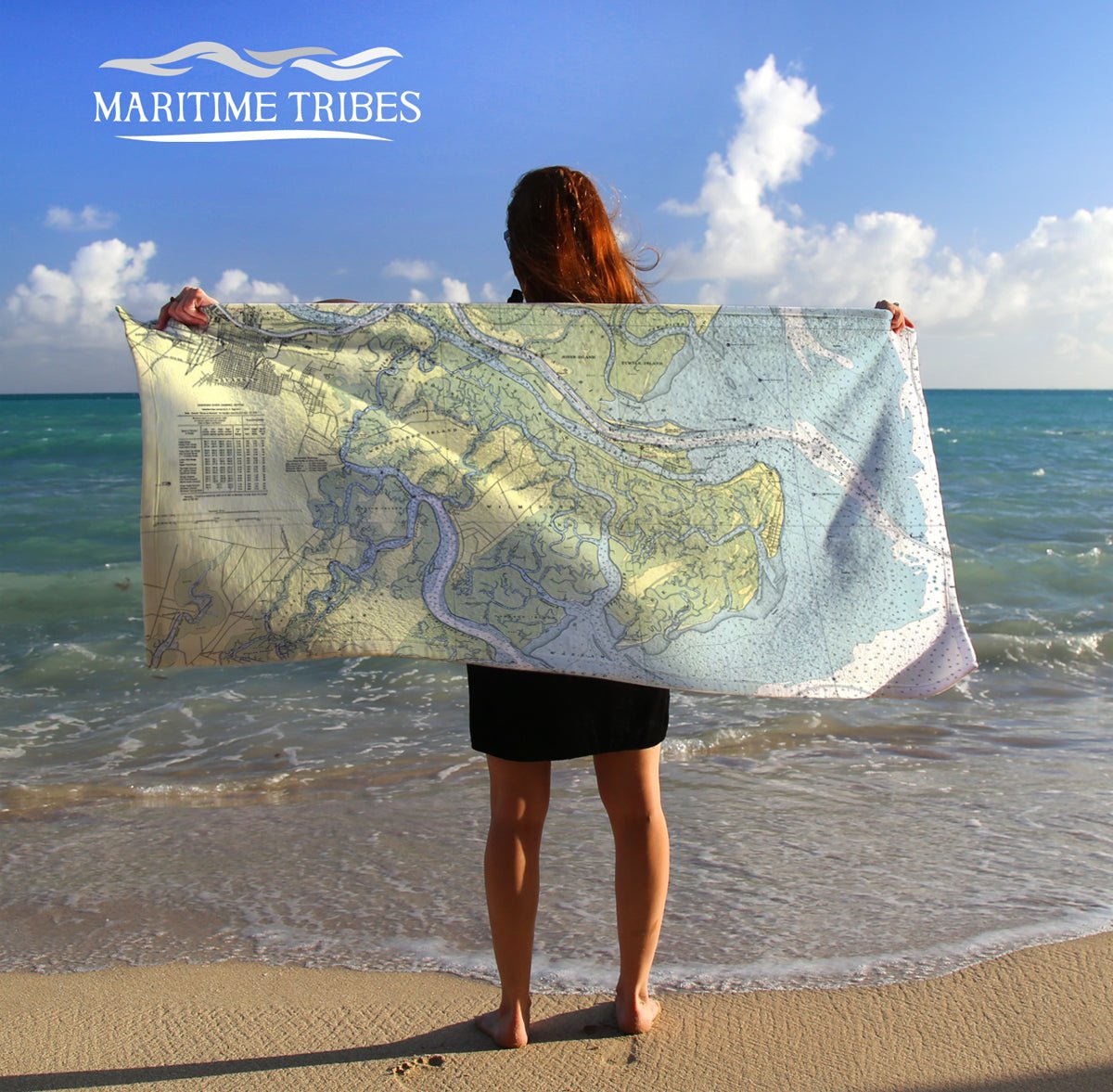 Savannah, GA Nautical Chart Quick Dry Towel - Maritime Tribes USATowel