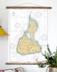 Block Island Nautical Chart Scroll