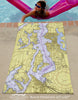 Seattle, WA Nautical Chart Quick Dry Towel - Maritime Tribes USATowel