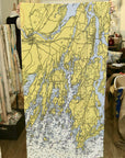 Sebasco, ME Nautical Chart Quick Dry Towel - Maritime Tribes USATowel