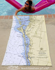 Siesta Key, FL Nautical Chart Quick Dry Towel - Maritime Tribes USATowel