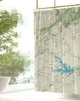 Smith Mountain Lake, VA Charted Territory Map Shower Curtain - Maritime Tribes USAShower Curtain