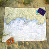 Stony Creek to Thimble Islands, CT Nautical Chart Blanket - Maritime Tribes USABlanket